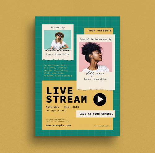 Live Stream Flyer Layout - 374351501