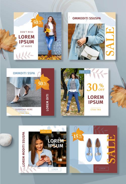 Autumn Sale Social Media Kit Layout - 374362764