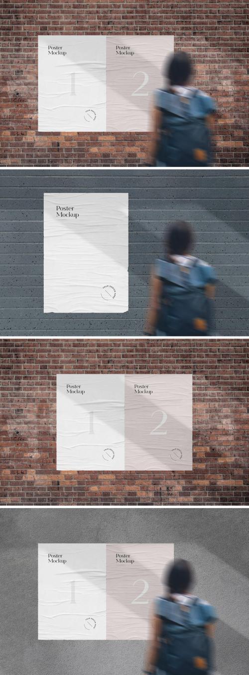 Outdoor Weathered Paper Poster Mockup - 374931456