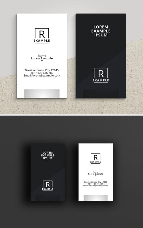 Portrait Minimal Business Card - 374981673