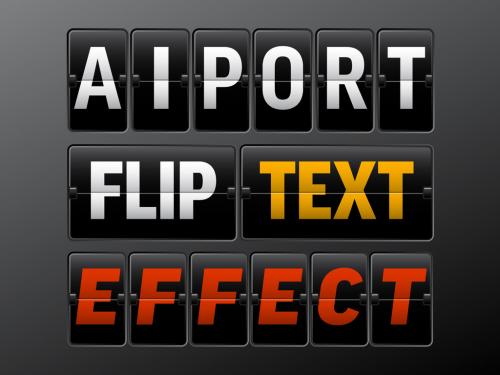 Airport Board Flip Editable Text Style Effect - 374999580