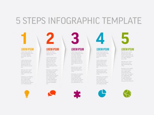 5 Simple Color Steps Process Infographic Layout - 374999812