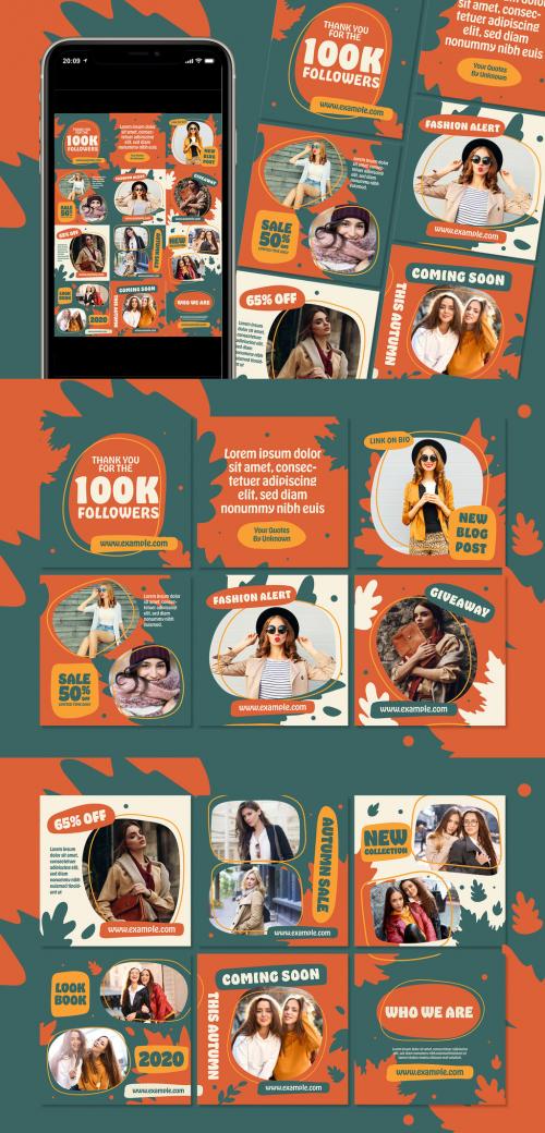 Organic Autumn Fashion Social Media Layout - 375176930