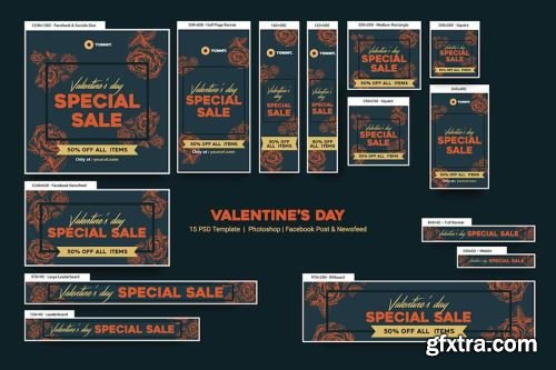 Valentines Day Photoshop Design Pack 2 15xPSD