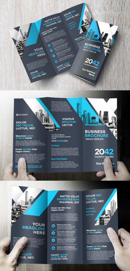 Modern and Stylish Trifold Brochure Layout - 375255540