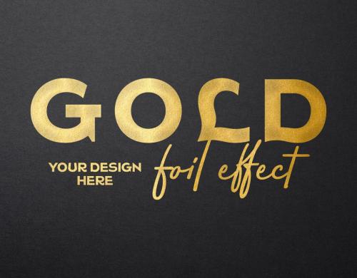 Gold Hot Foil Text Effect Mockup - 375429934