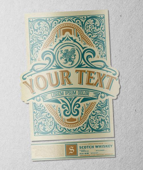 Vintage Whiskey Label Packaging Layout  - 375434840