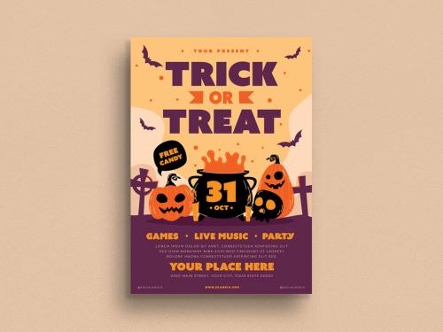 Trick or Treat Festival Flyer Layout - 375465964