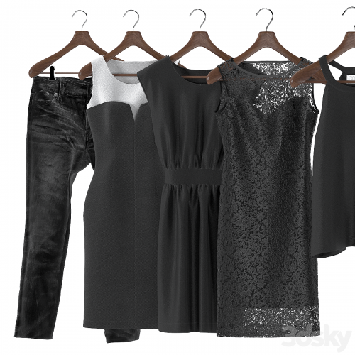 Black and white women's wardrobe