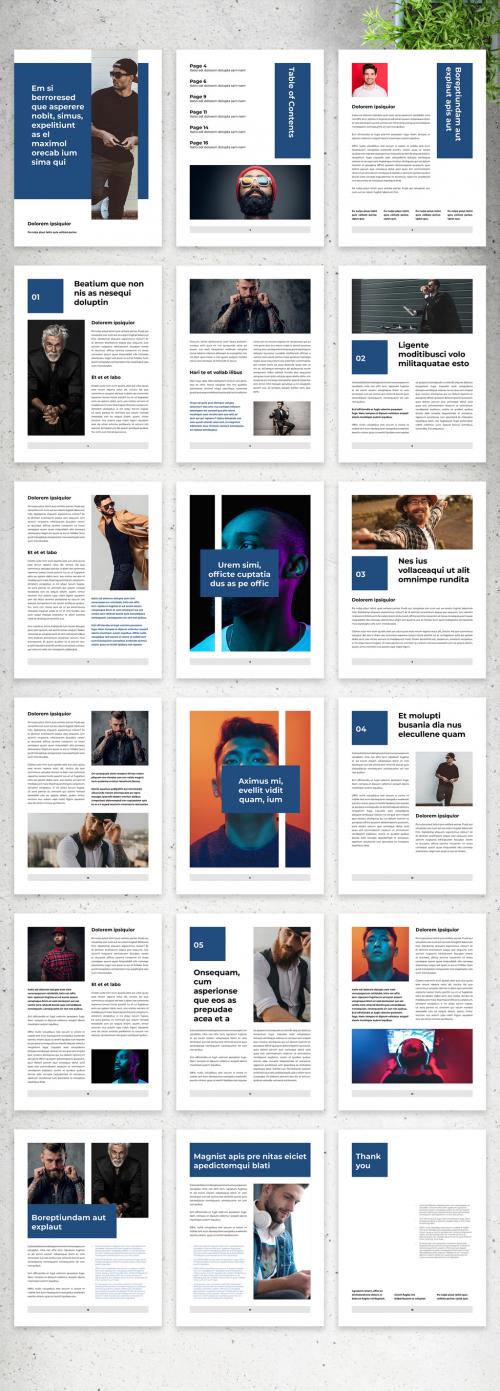 Clean Ebook Layout with Blue Accents - 375642153