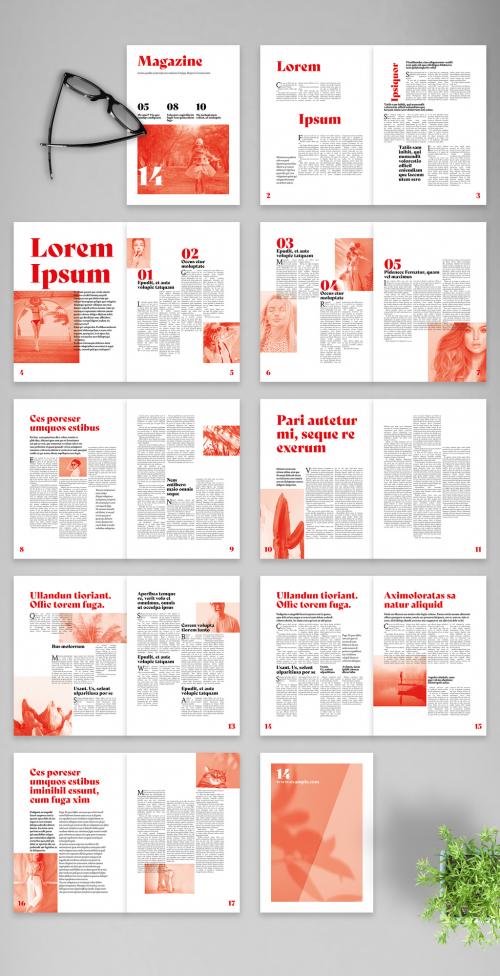 Modern Bicolor Magazine Layout - 375642324