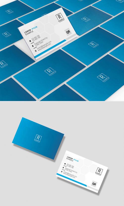 Creative Clean Business Card with Blue Accents - 375645466