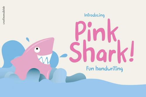 Pink Shark - Fun handwritten