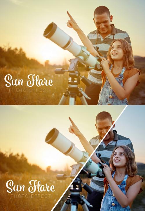 Sun Flare Photo Effect Mockup - 375652789