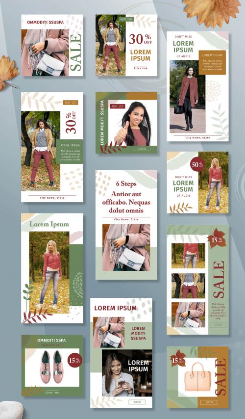 Autumn Sale Social Media Kit Layout - 375666105