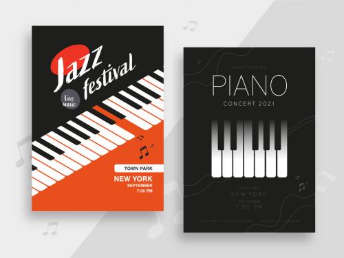 Jazz and Piano Poster Layout - 375702162