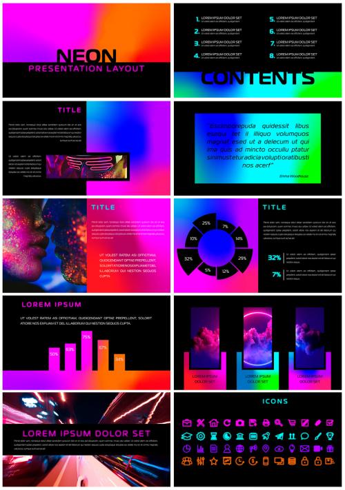 Neon Style Presentation Layout - 375909558