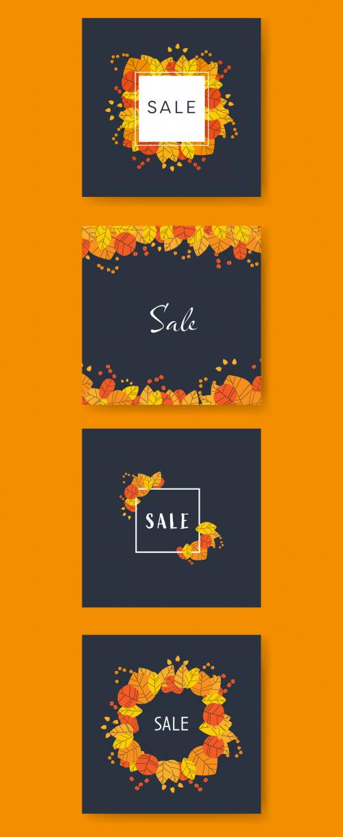 Four Fall Sale Web Banners - 375950345