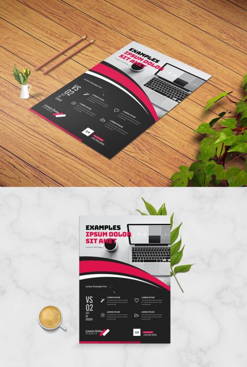 Business Flyer Layout with Red Accent - 376729230