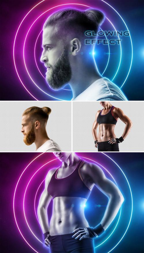 Glowing Portrait Photo Effect Mockup - 376730376