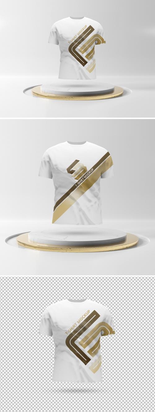 T-Shirt on Stage Podium Mockup - 376730872