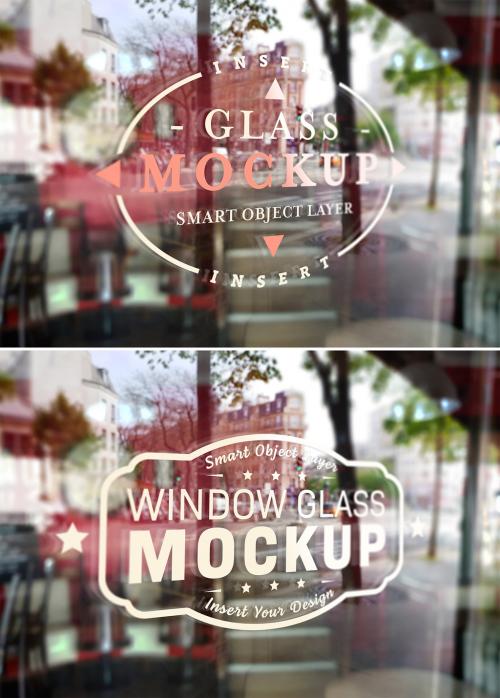 Window Glass Logo Mockup - 376730908