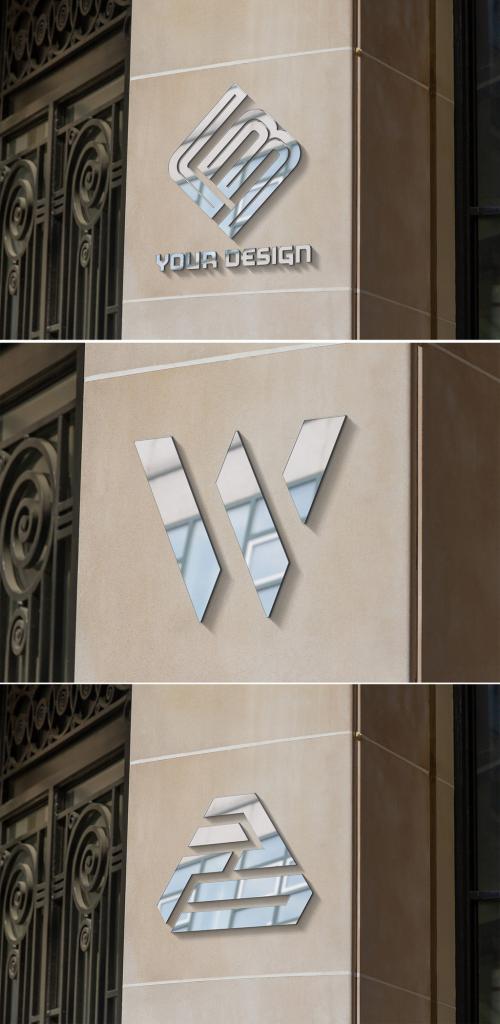 Logo on Company Wall Mockup - 376749109