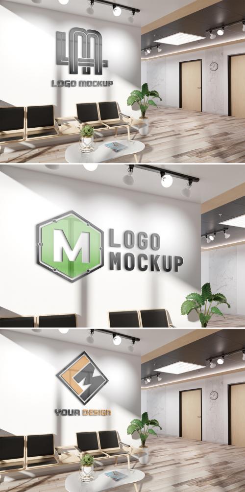 Logo on Office Wall Mockup - 376750688