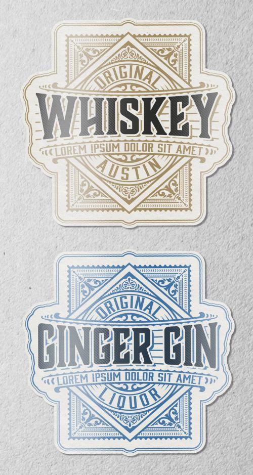 Vintage Liquor Label Packaging Layout  - 376798323