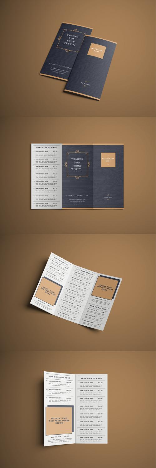 Classy Trifold Food Menu - 376942872