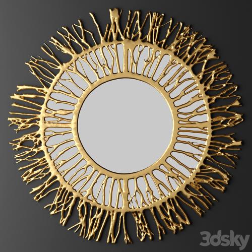 Mirror. luxury, mirror, gold, sun, branches, wall decor, luxury