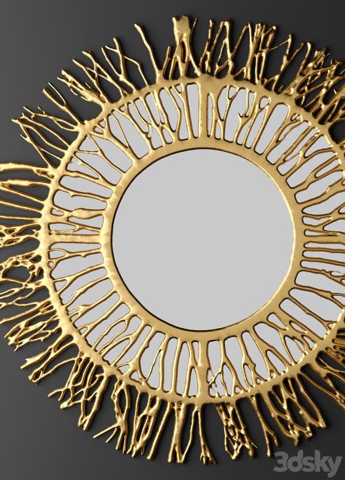 Mirror. luxury, mirror, gold, sun, branches, wall decor, luxury