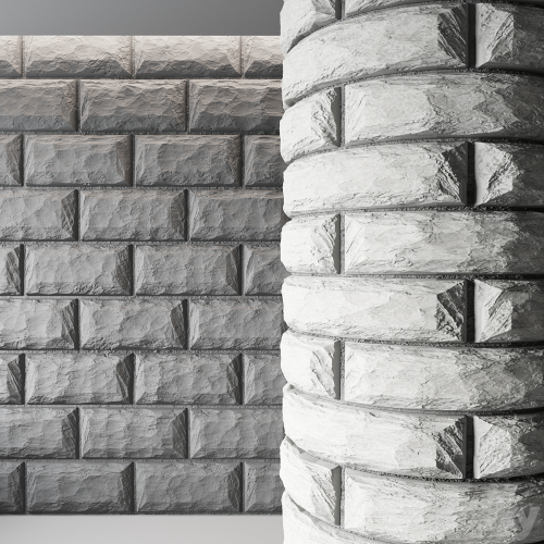 Wall of white wild stone material
