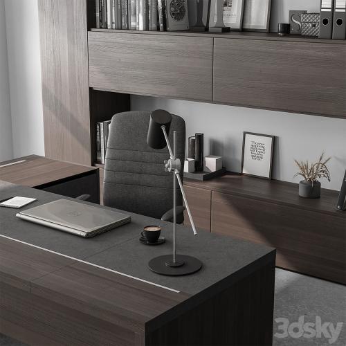 Boss Desk and Library Wooden Set - Office Furniture 298