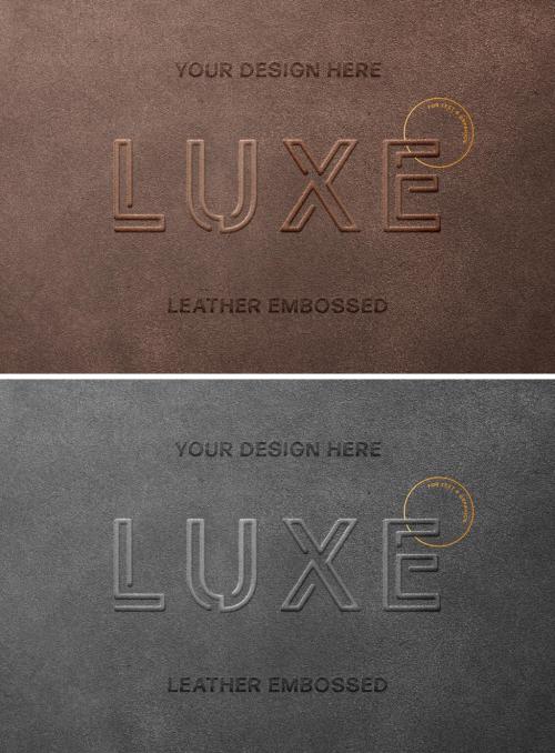 Leather Embossed Text Effect Mockup - 377169075