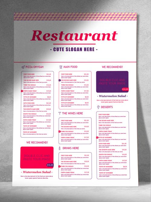 Sweet Food Drink Poster Menu Layout - 377175601