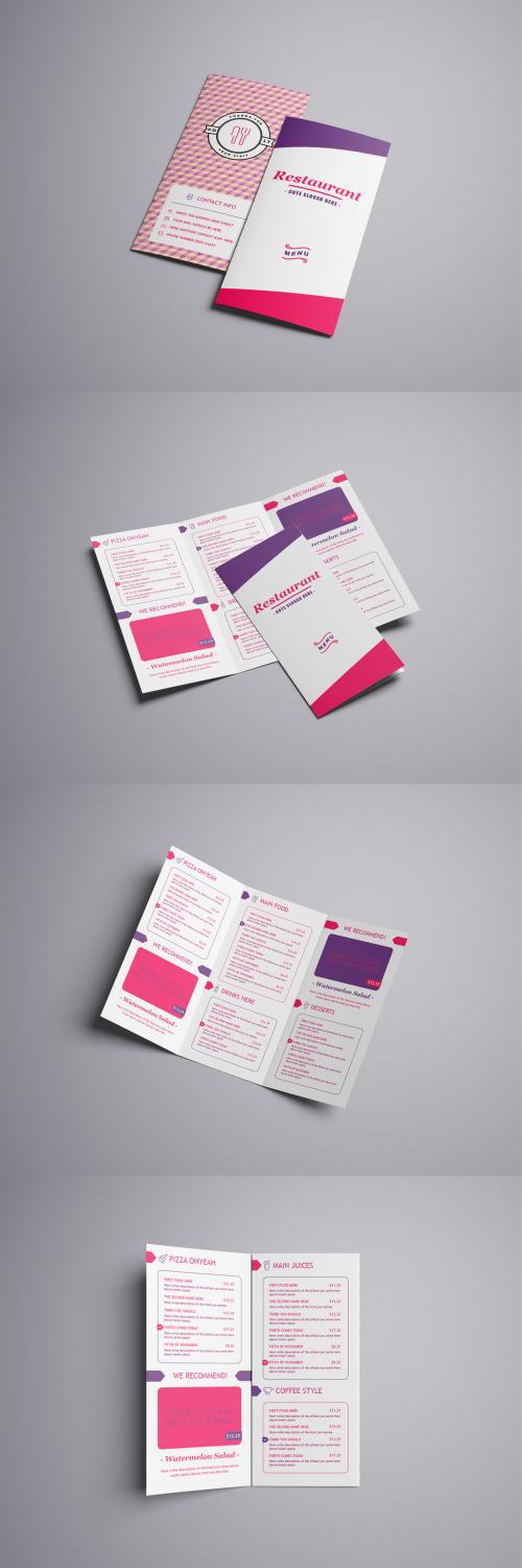 Sweet Food Drink Menu Trifold Layout - 377175716