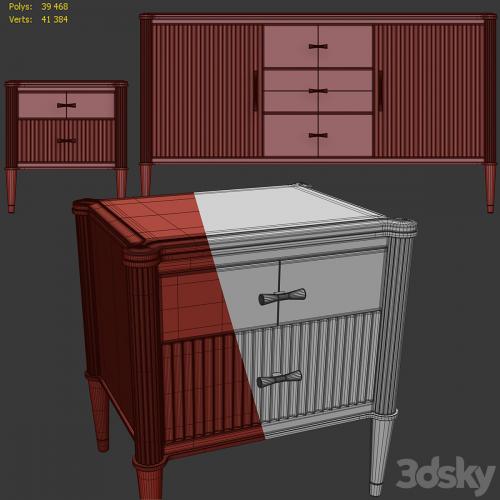 Chest of drawers and bedside tables Venice. Nightstand, sideboard by Classico Italiano