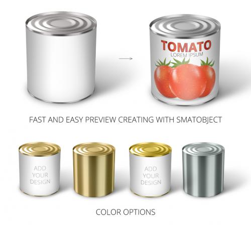 3D Package Preview Mockup of Conserve Can - 377197221