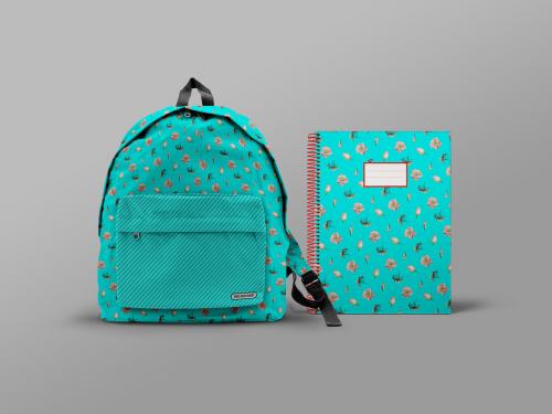 School Backpack & School Notebook Mockup - 377208991