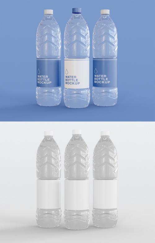 3 Plastic Water Bottle Mockup - 377211800