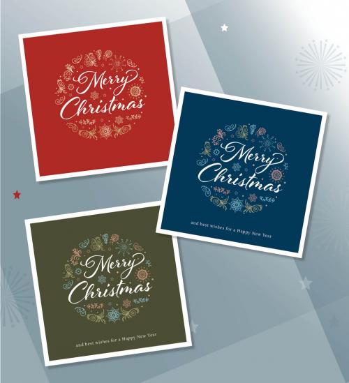 Christmas Cards Layout Set - 377367267