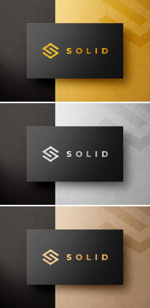 Gold Foil Pressed Business Card - 377378821