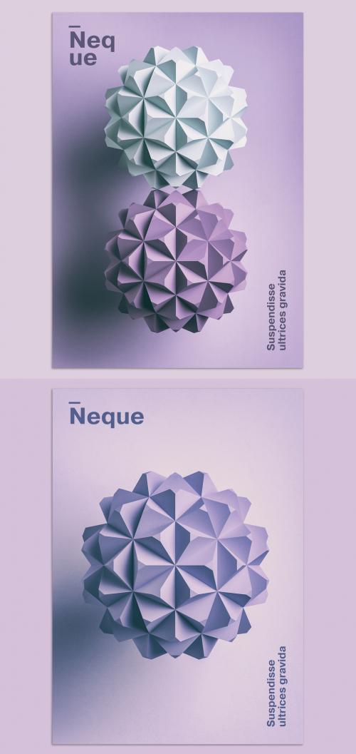 Minimalist 3D Design and Typography Poster Layout - 377384152