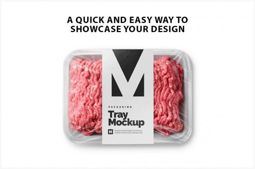 Plastic Tray Mockup - Minced Meat