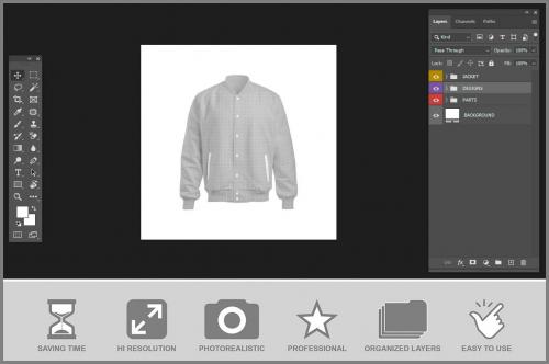 Varsity Jacket Mockup - Front View