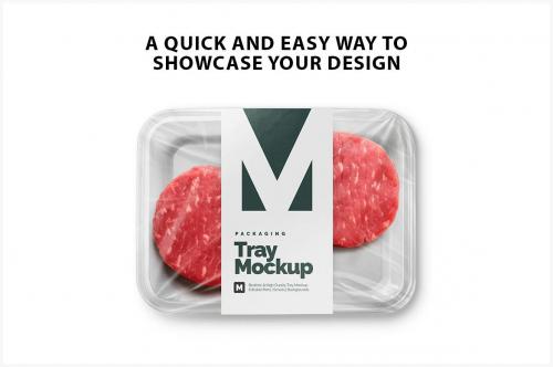 Plastic Tray Mockup - Hamburger