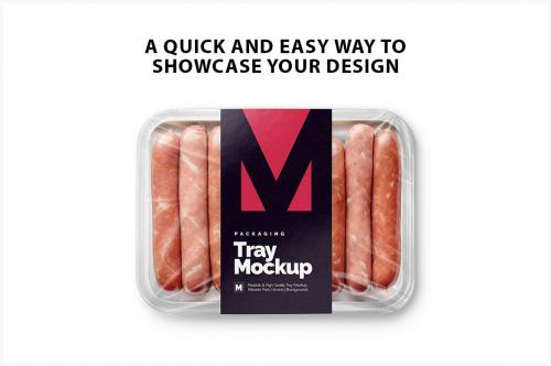 Plastic Tray Mockup - Sausage