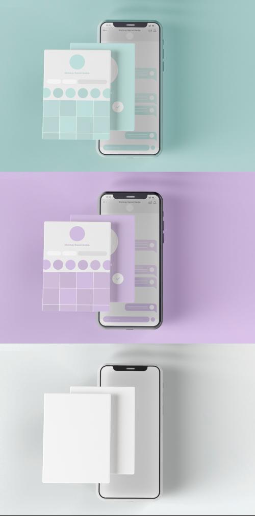 Smartphone with Screen Set Mockup - 377995685