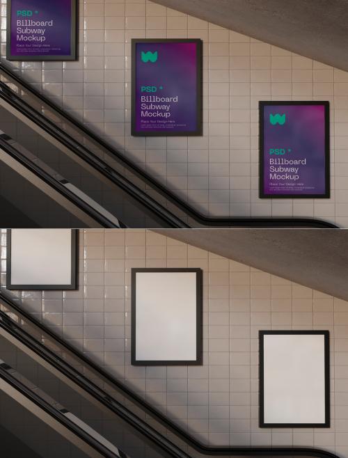 Subway Billboards Mockup - 377996127